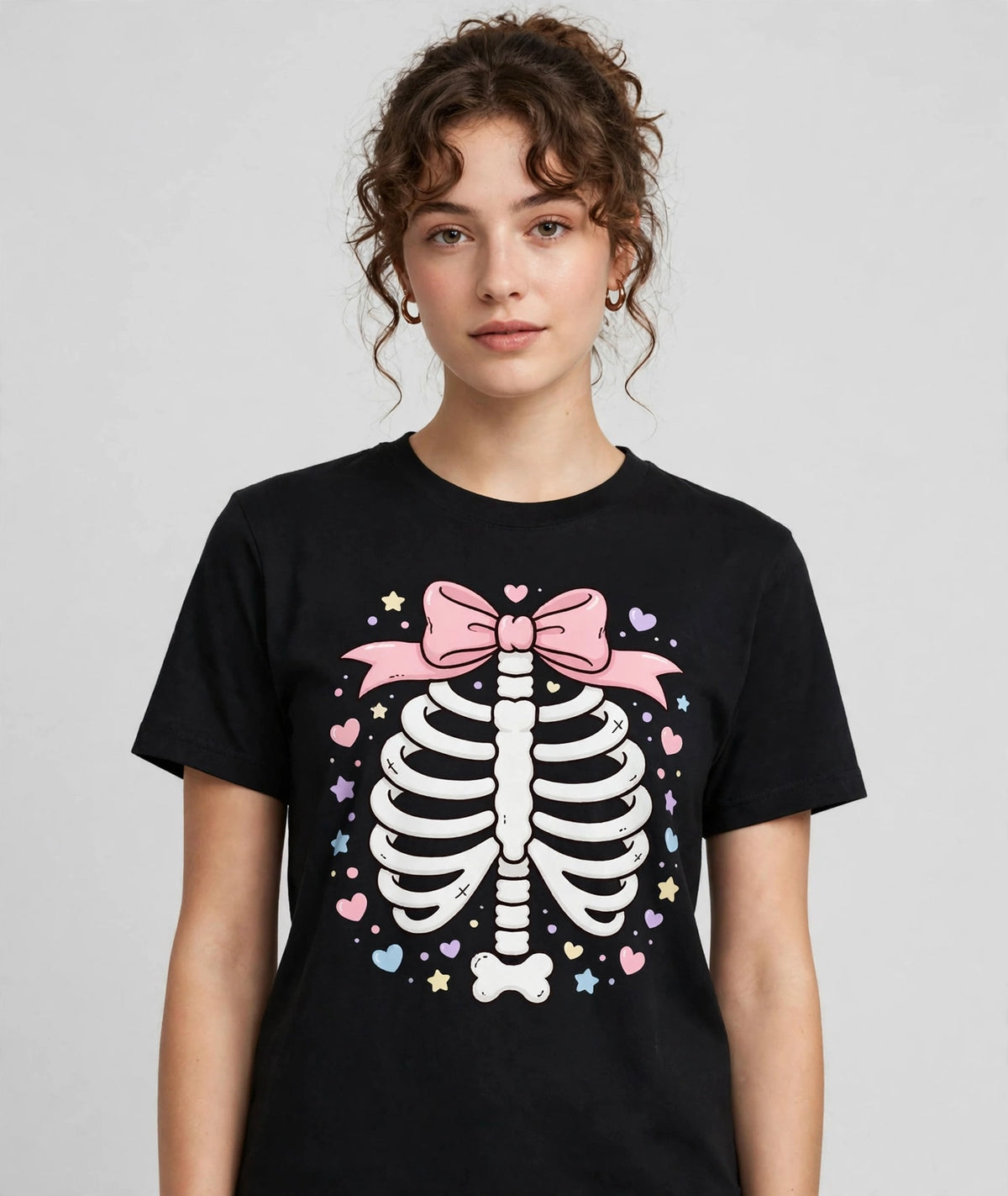 Kawaii Skeleton Bow t-shirt mockup