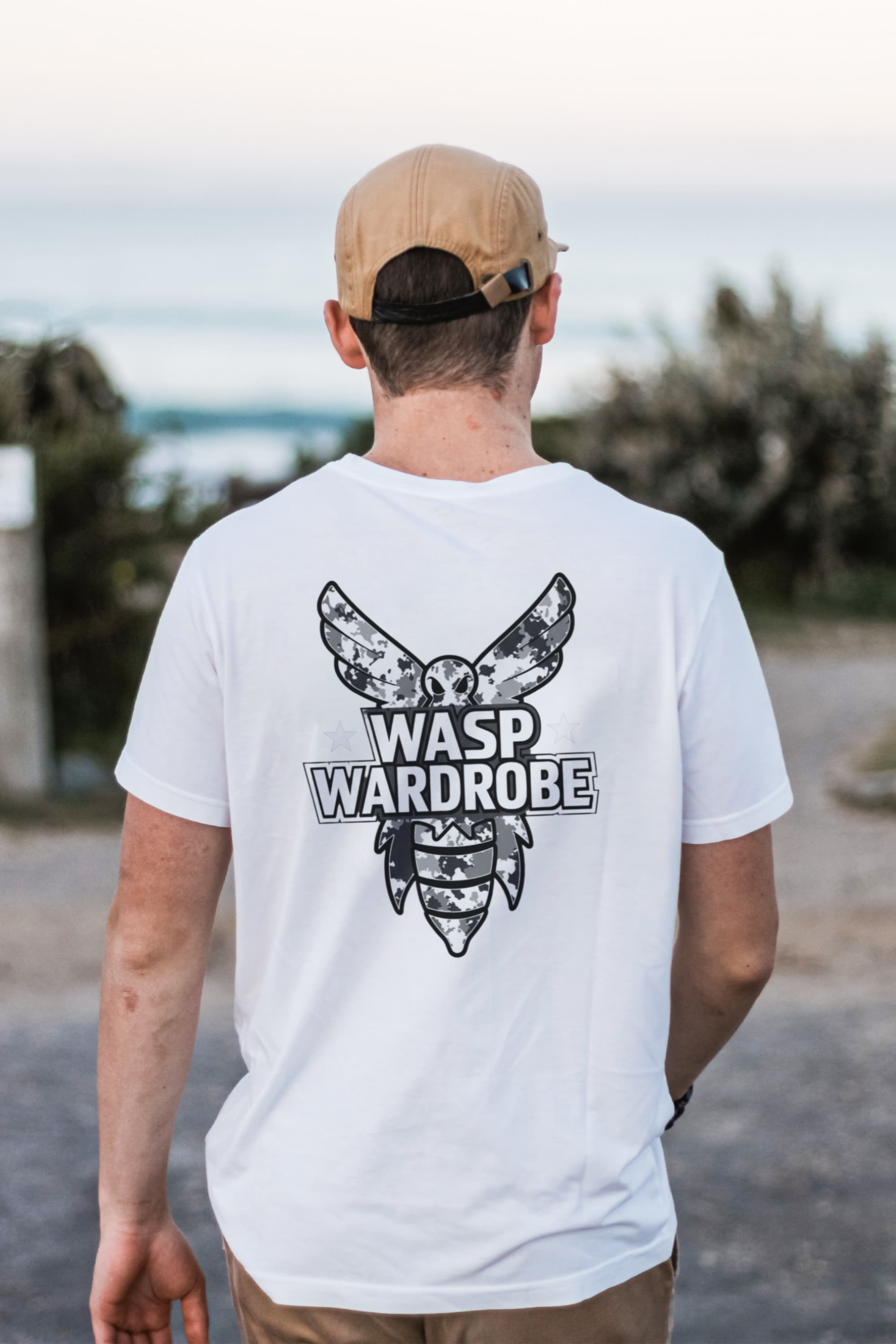 Short sleeve Wasp Wardrobe Gray Camo T-Shirt [Exclusive Wasp Wardrobe Desing]