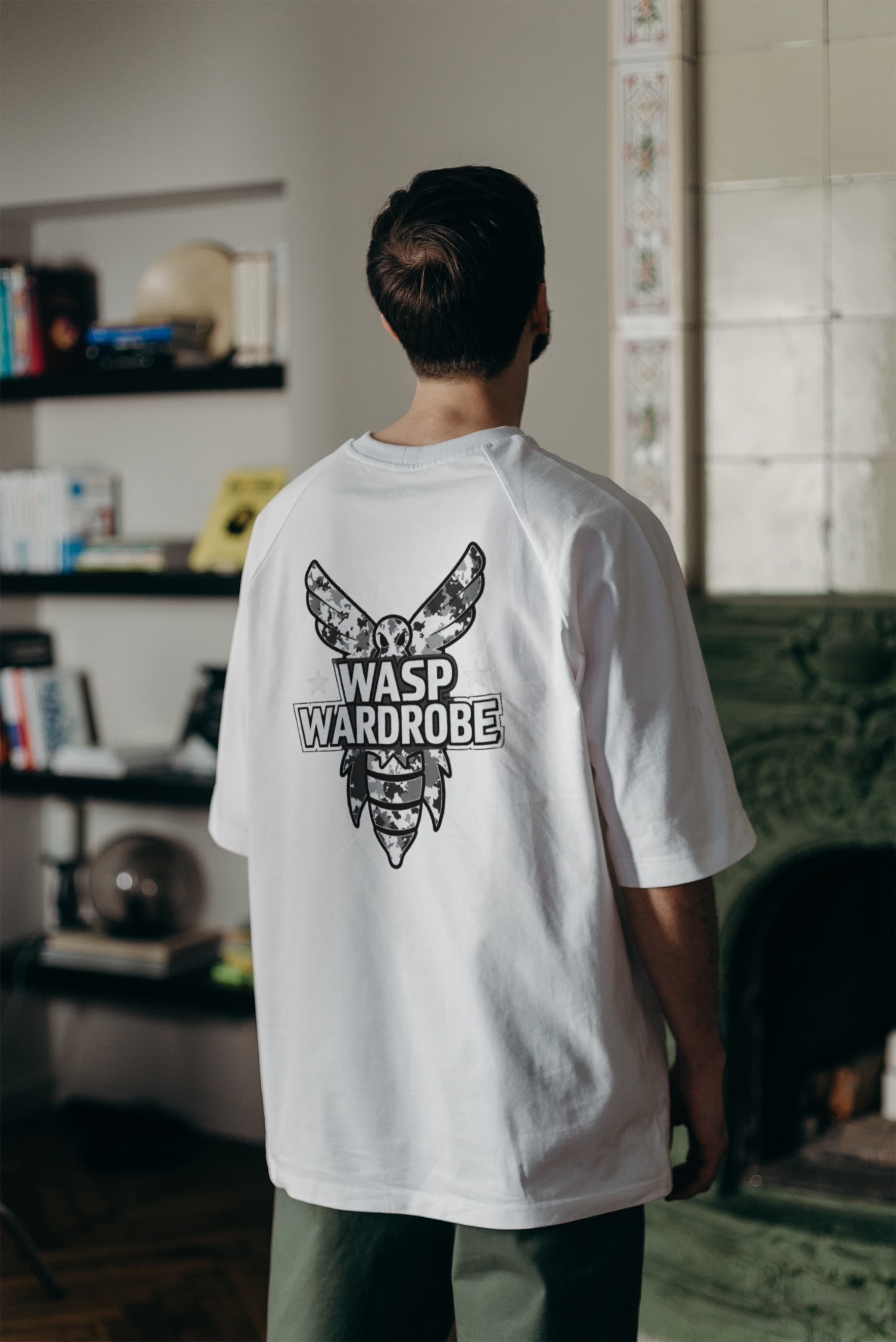 Short sleeve Wasp Wardrobe Gray Camo T-Shirt [Exclusive Wasp Wardrobe Desing]