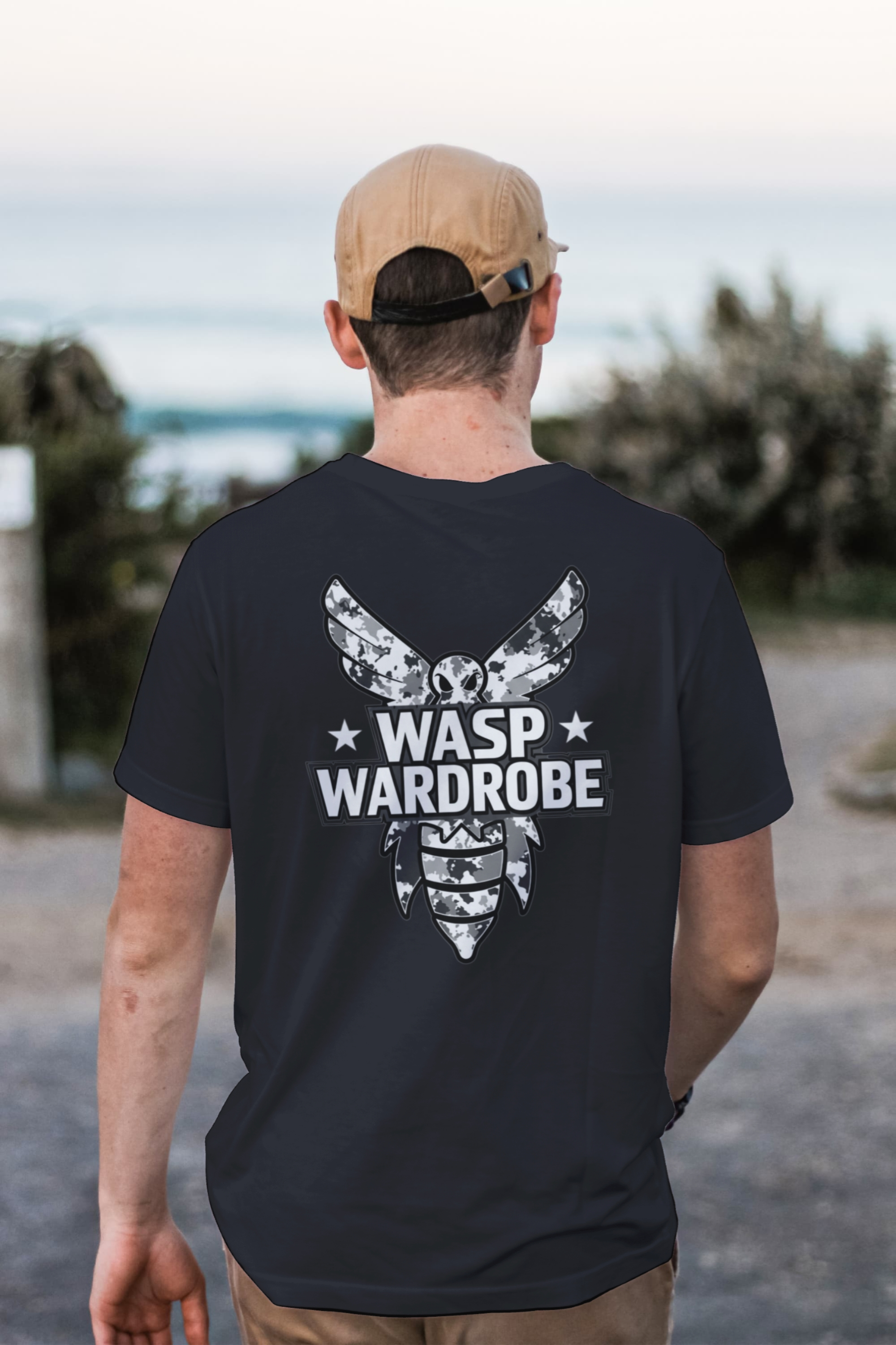 Short sleeve Wasp Wardrobe Gray Camo T-Shirt [Exclusive Wasp Wardrobe Desing]