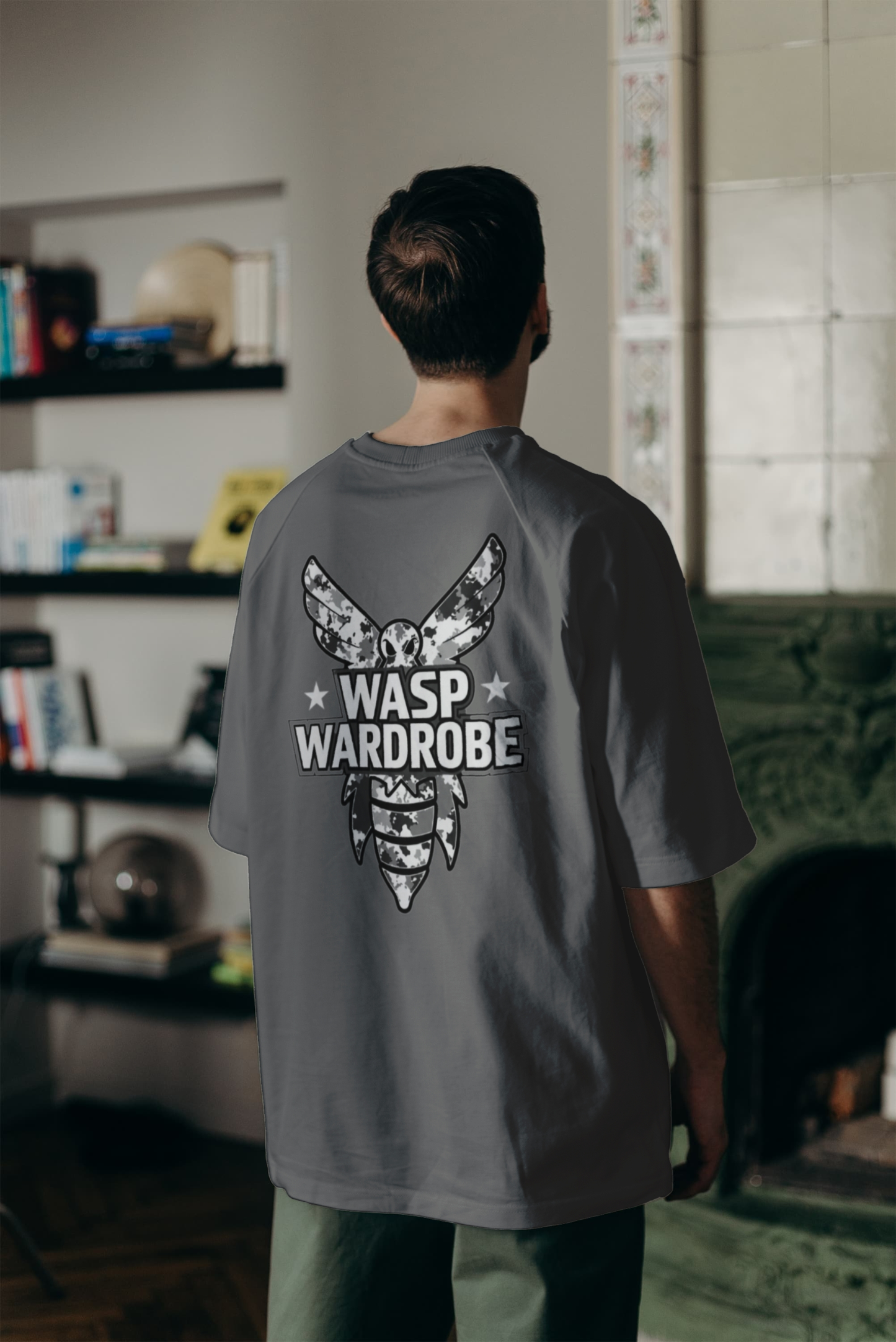 Short sleeve Wasp Wardrobe Gray Camo T-Shirt [Exclusive Wasp Wardrobe Desing]