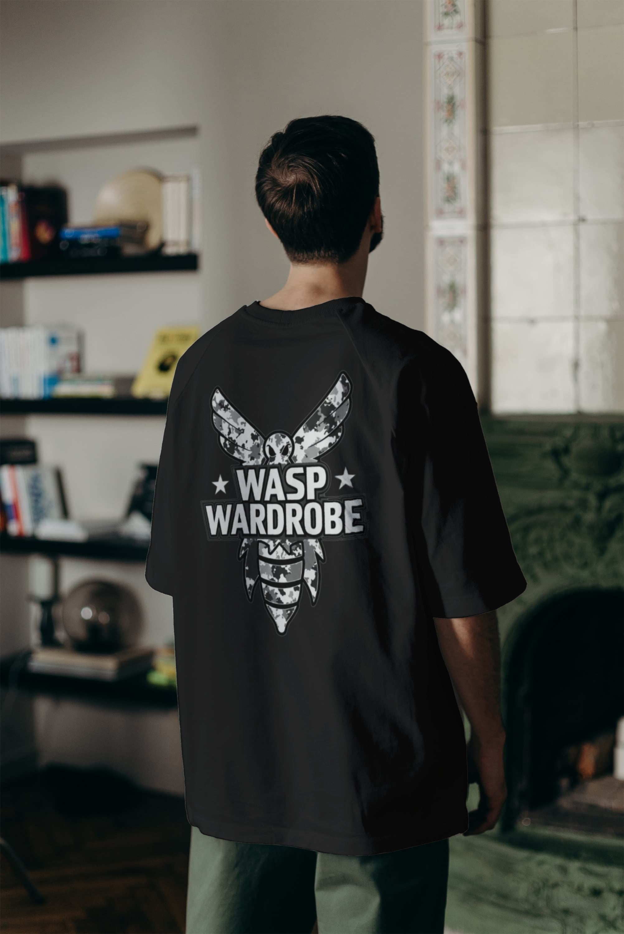 Short sleeve Wasp Wardrobe Gray Camo T-Shirt [Exclusive Wasp Wardrobe Desing]