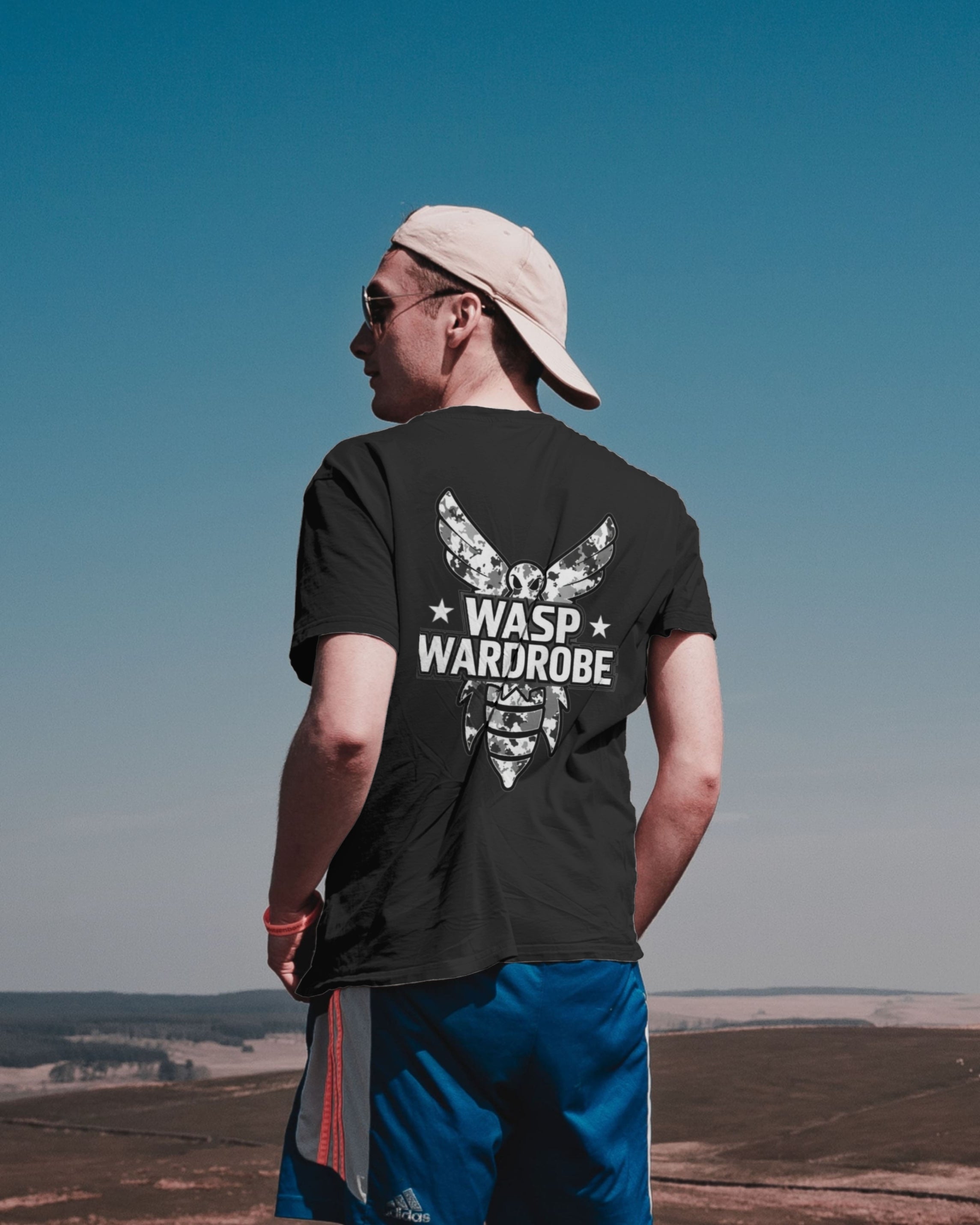 Short sleeve Wasp Wardrobe Gray Camo T-Shirt [Exclusive Wasp Wardrobe Desing]