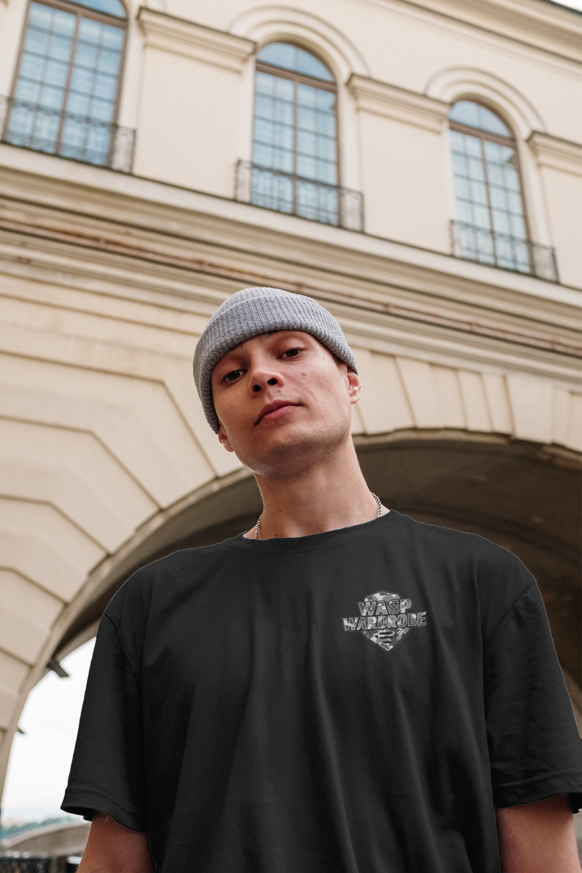 Short sleeve Wasp Wardrobe Gray Camo T-Shirt [Exclusive Wasp Wardrobe Desing]