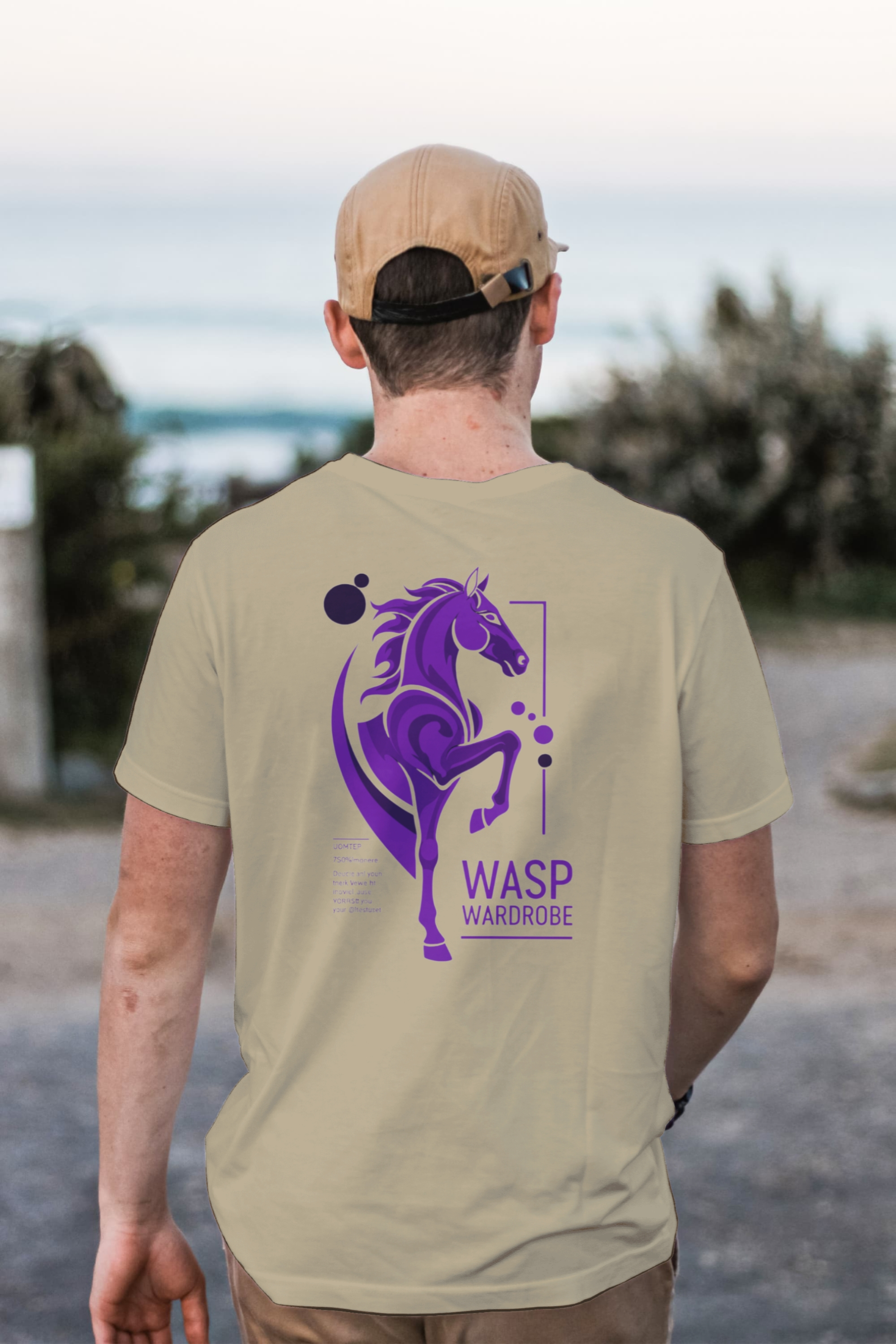 Short sleeve T-shirt (Purple  Horse) [Exclusive Wasp Wardrobe Desing]