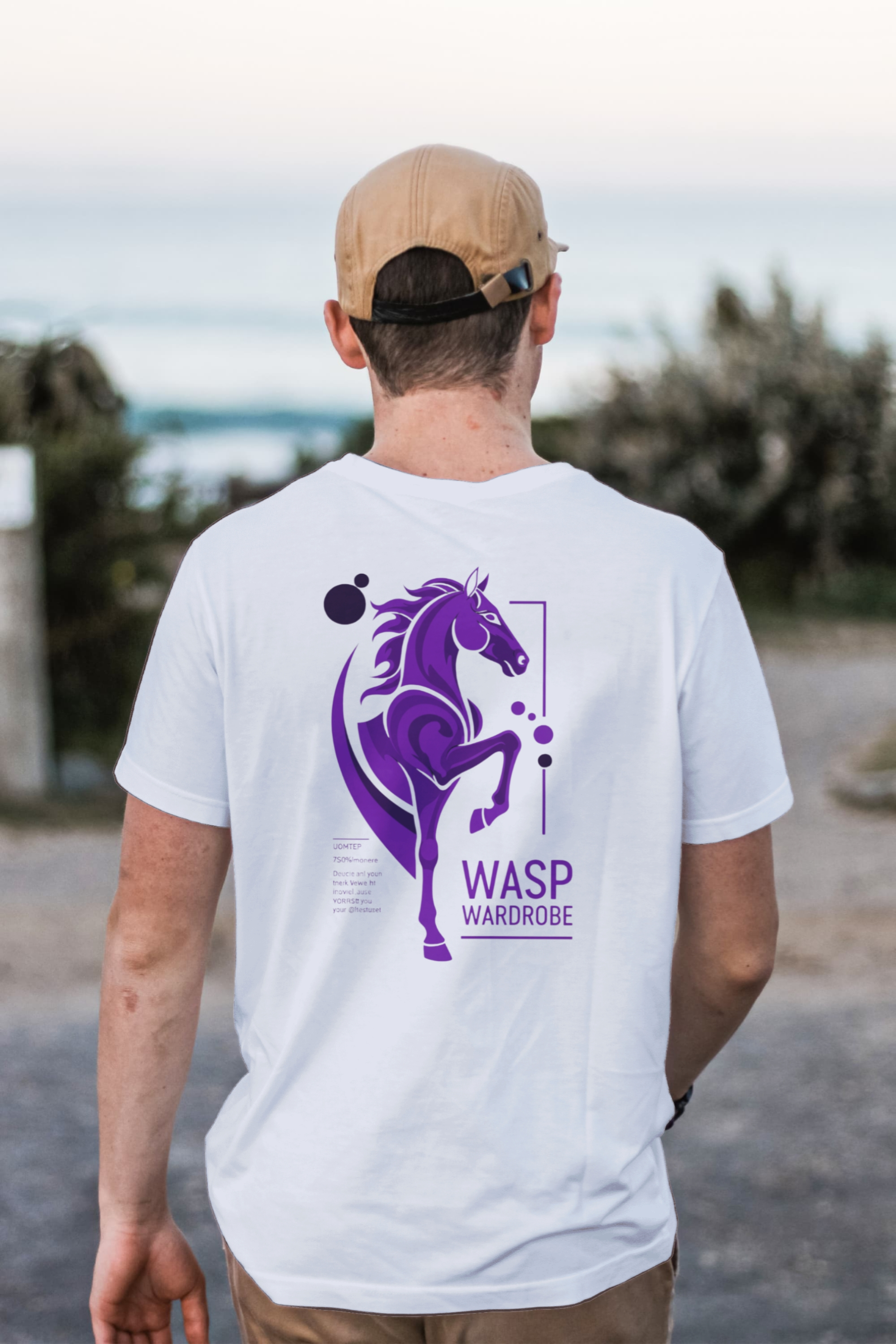 Short sleeve T-shirt (Purple  Horse) [Exclusive Wasp Wardrobe Desing]