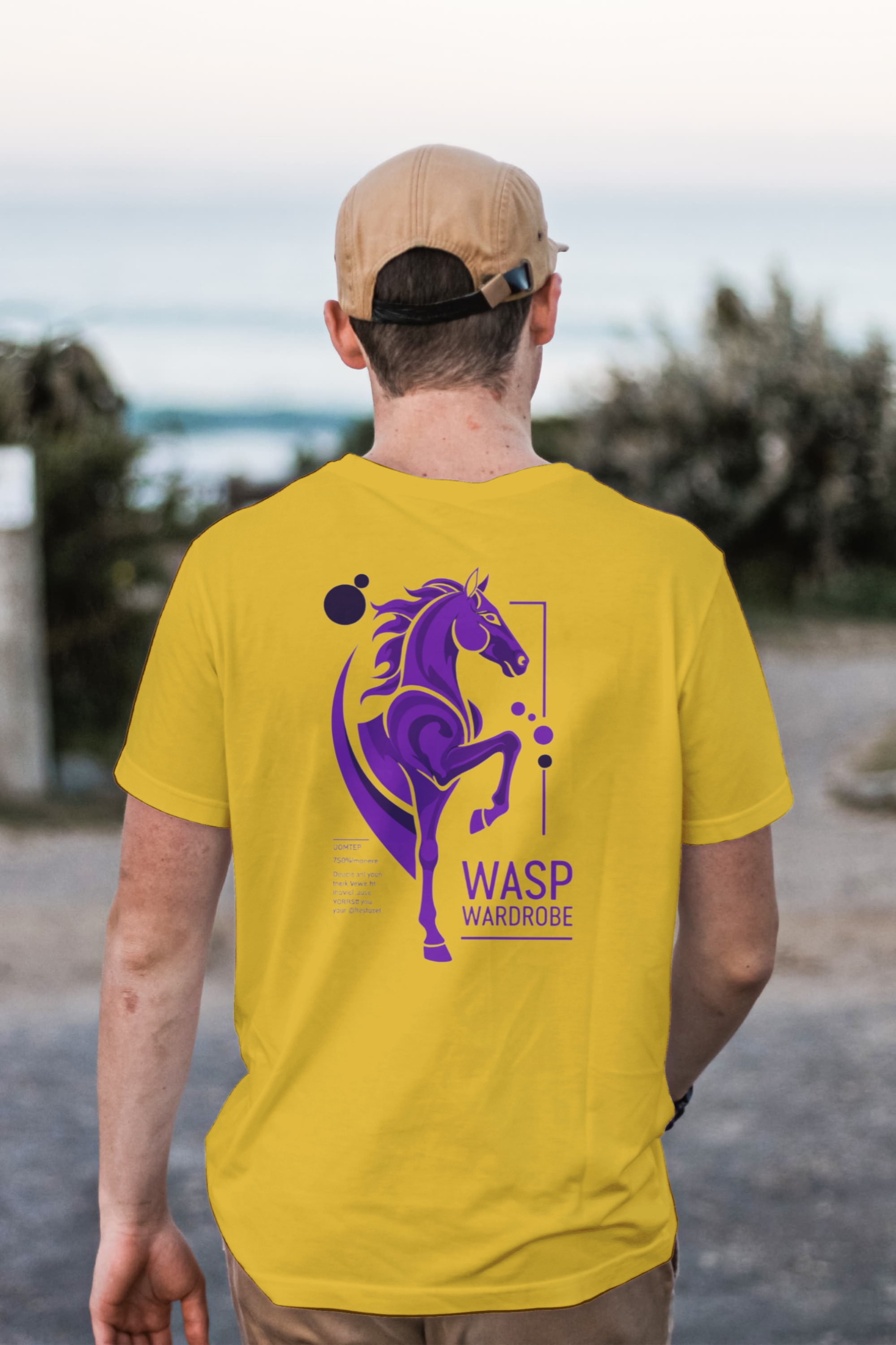 Short sleeve T-shirt (Purple  Horse) [Exclusive Wasp Wardrobe Desing]