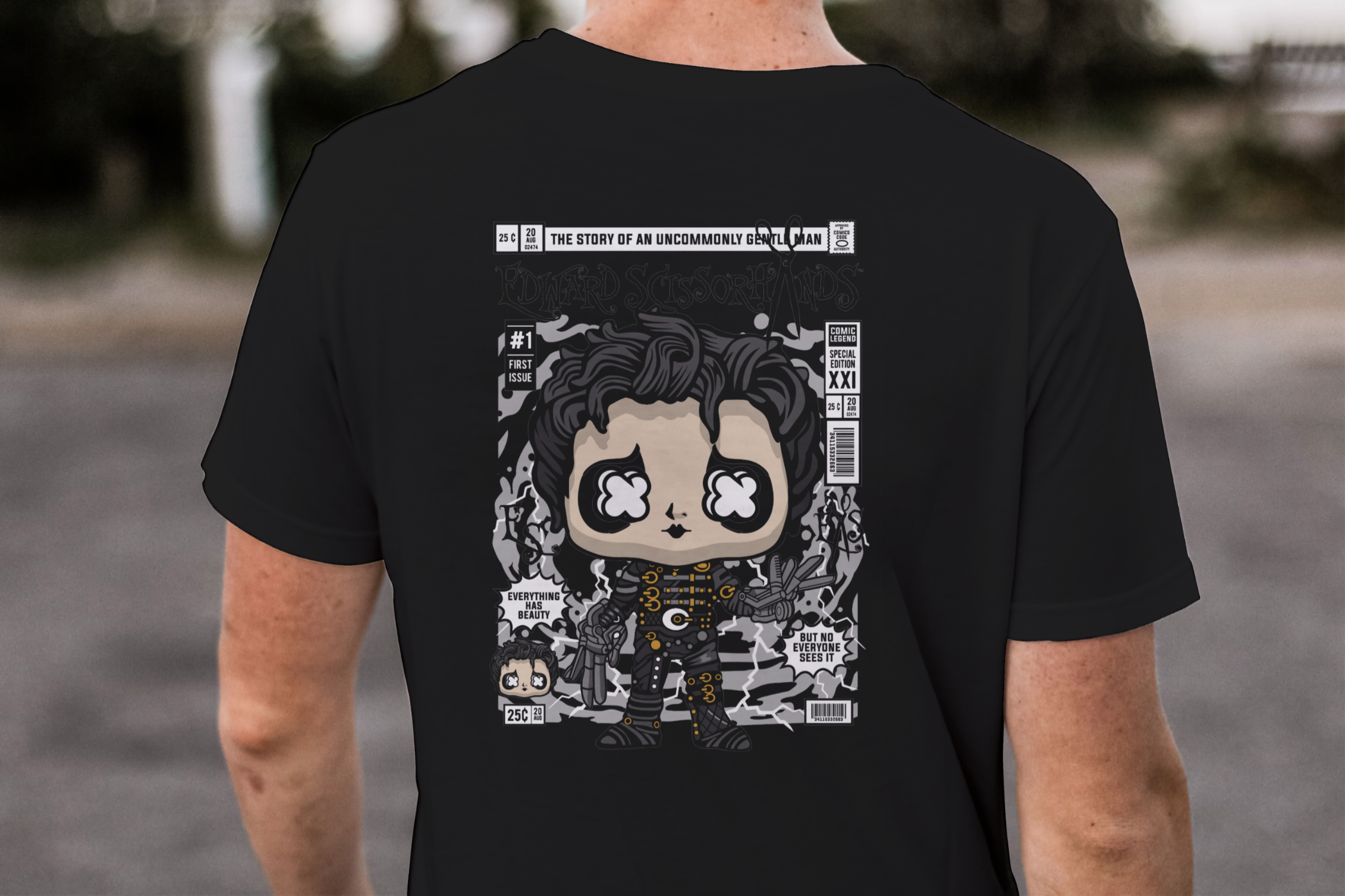 Edward Scissorhands Noir Comic Cover Graphic