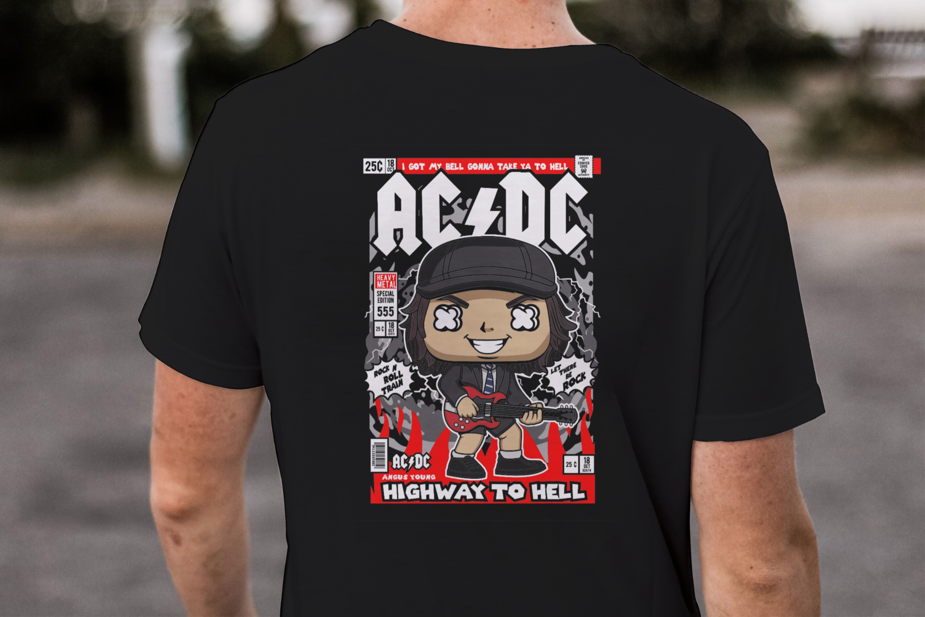 High-Voltage Legends: AC/DC "Highway to Hell" Comic Tee
