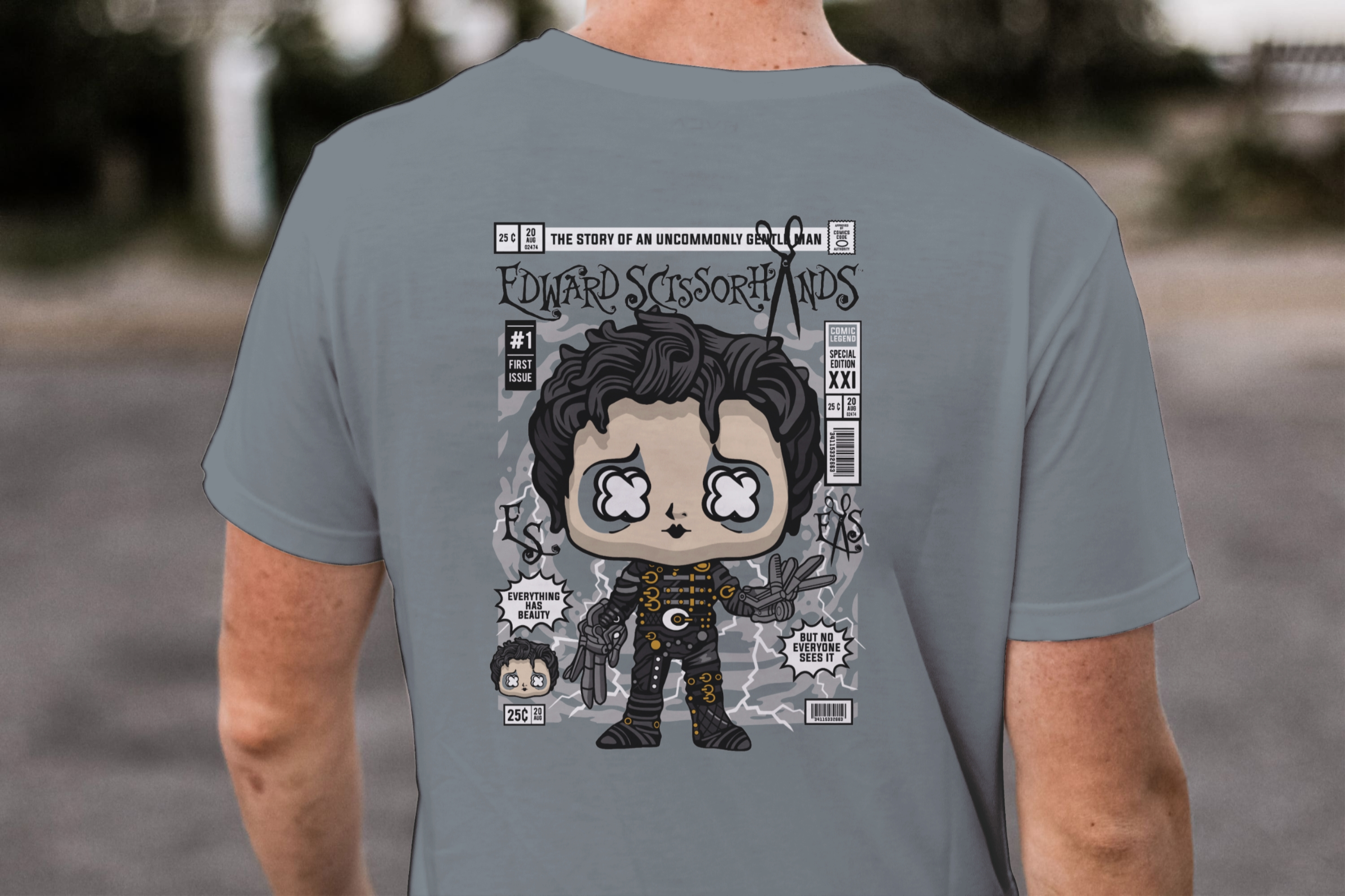 Edward Scissorhands Noir Comic Cover Graphic