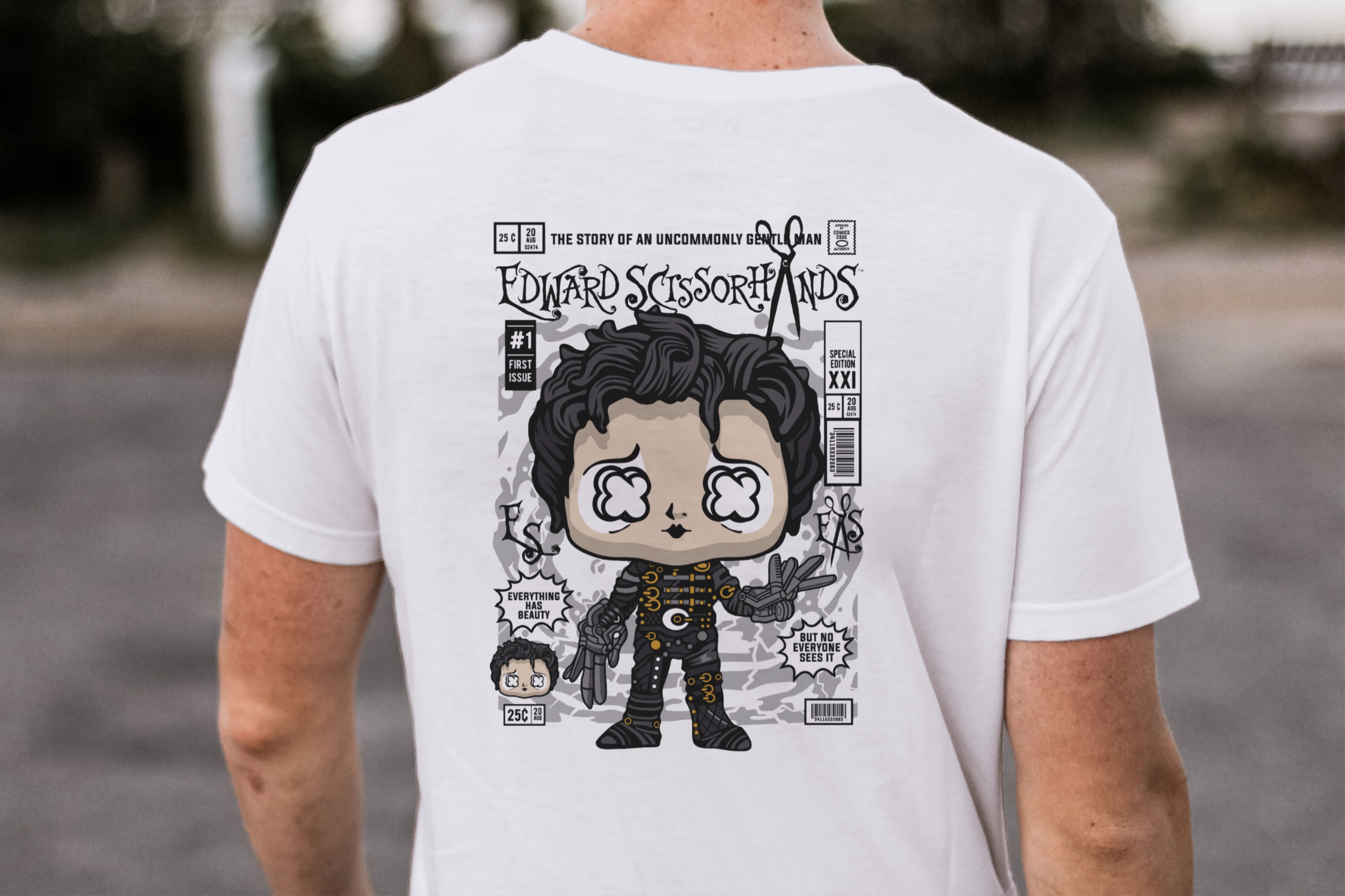 Edward Scissorhands Noir Comic Cover Graphic